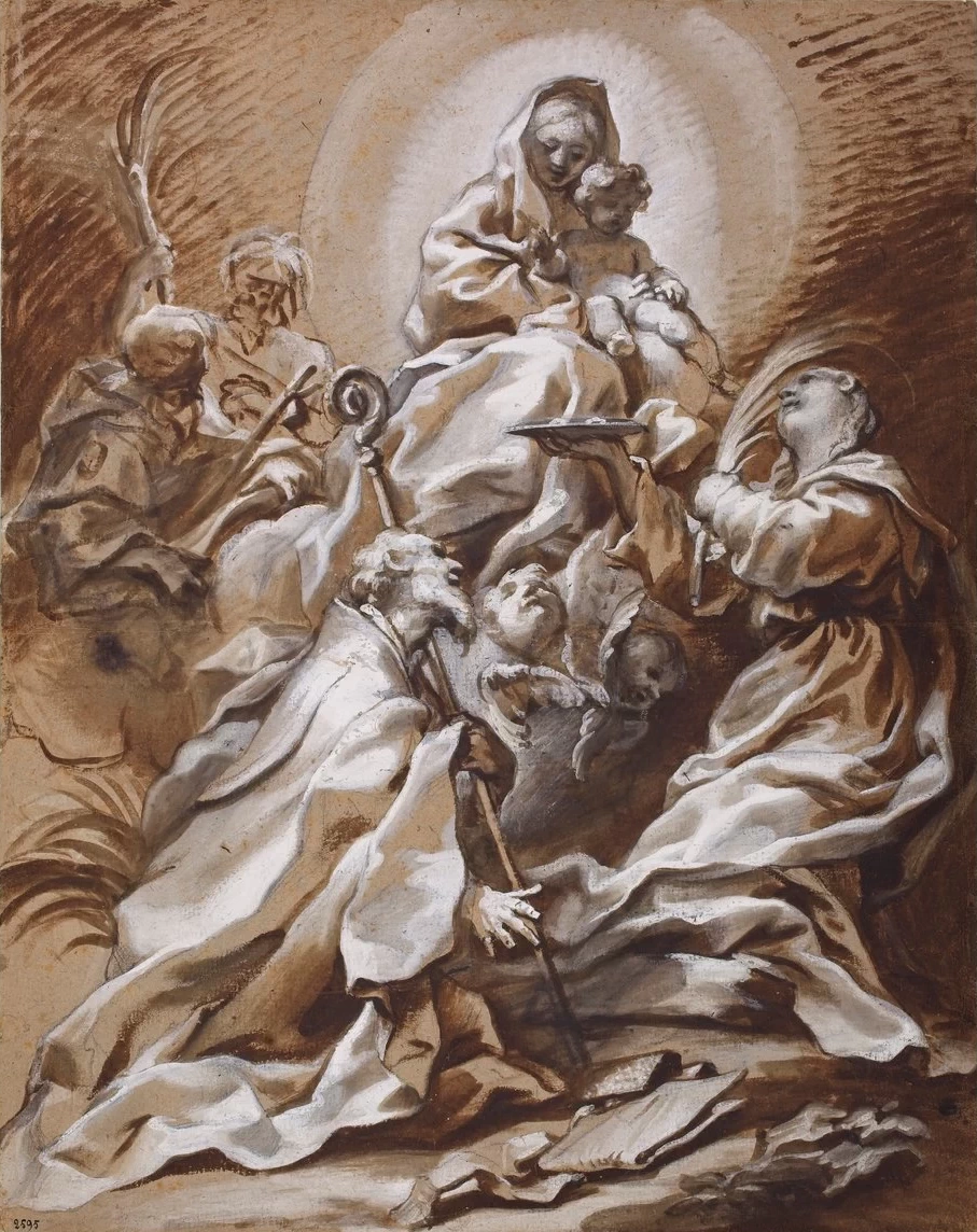 La Vergine e il Bambino in gloria con i santi Fortunato, Nicola, Giacomo e Cristoforo - Musei di Strada Nuova, Genova